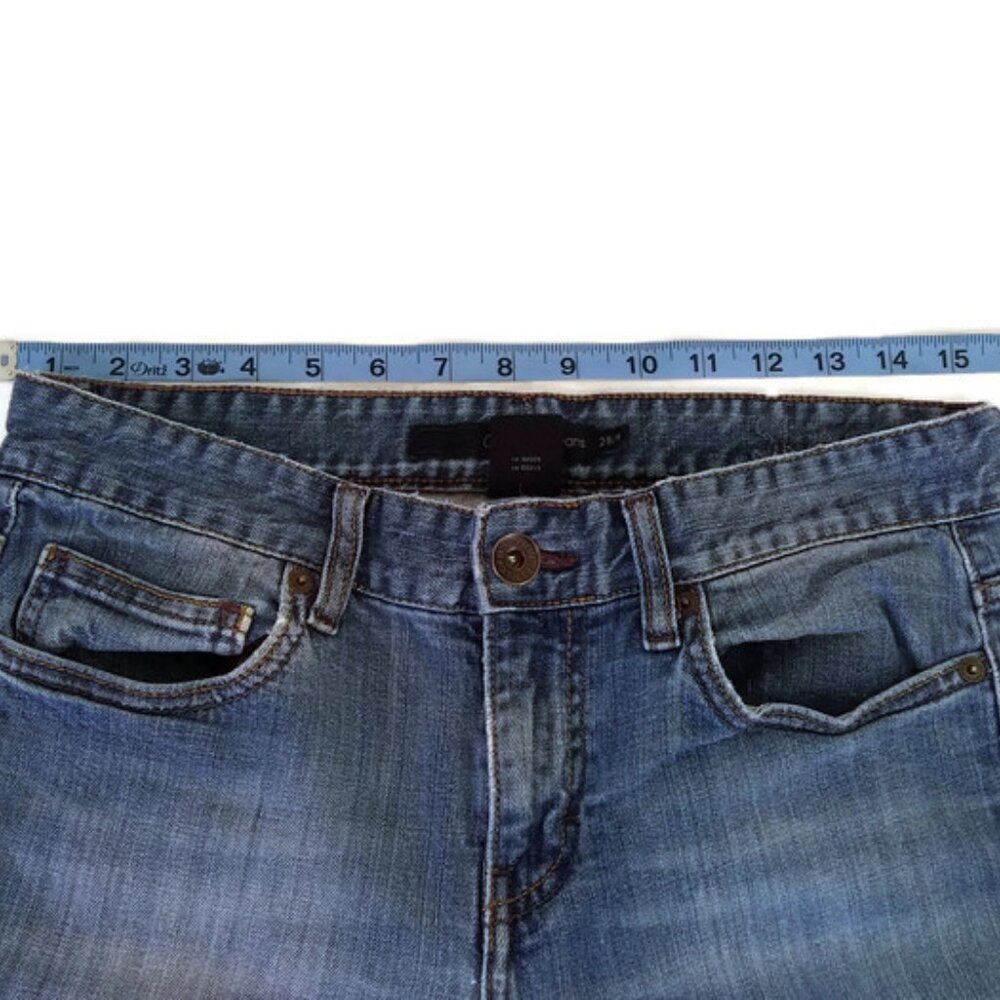 Calvin Klein Women's Straight Leg Distressed Denim Blue Jeans Size 28 - Picture 4 of 12